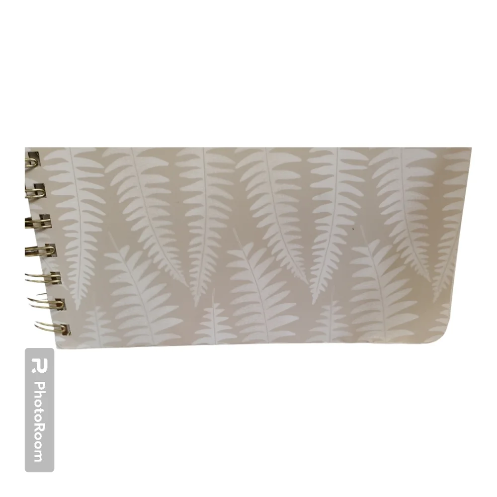 Fringe Studio Faux Leather Vegan White Tan Fern Print Notebook Journal School